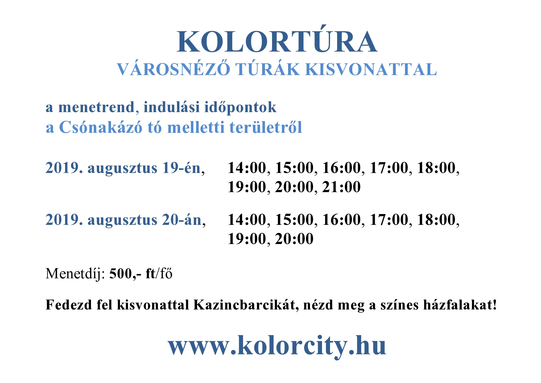 Kolortúra kisvonattal - Kolorfesztivál 7.0